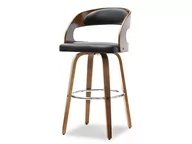 Taborety i hokery - Designerski Hoker Do Baru Z Drewna Giętego Nr 48 Orzech Czarna Eko - miniaturka - grafika 1