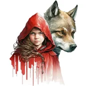 Pasmanteria - Naprasowanka Czerwony kapturek i wilk 1 - miniaturka - grafika 1