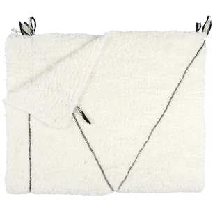 Koc Pled Sherpa biały z czarnym wzorem - Dekoracje domu - miniaturka - grafika 1
