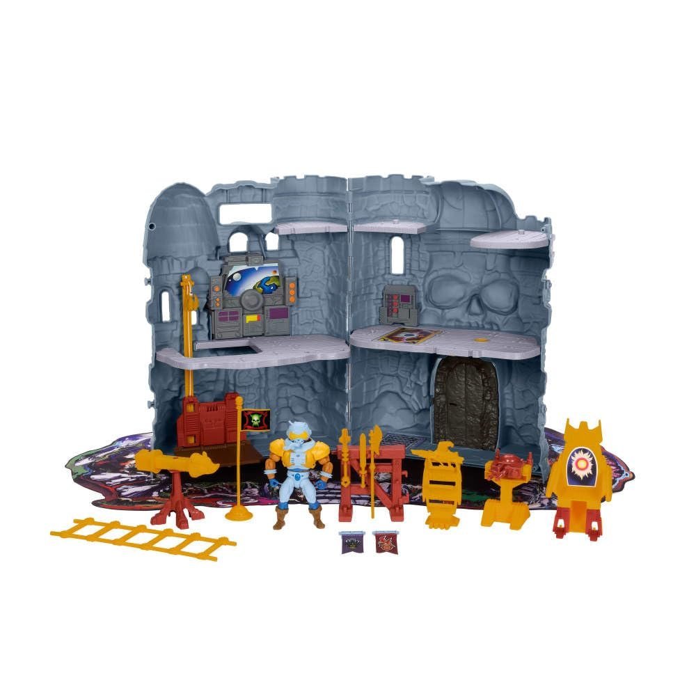 Masters of the Universe Zamek Grayskull, inspirowany prototypem vintage Mark Taylor zestaw z płytą wystawową i zwodzonym mostem, figurkami i akcesor..