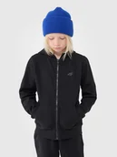 Bluzy dla chłopców - 4F Bluza dresowa rozpinana z kapturem chłopięca - czarna 122 (6-7 lat) - miniaturka - grafika 1