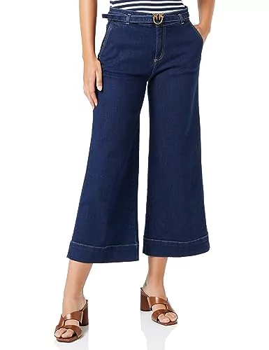 Pinko Peggy Flare Denim Stretch Niebieski Dżinsy Damskie, Pjc_pranie Średni Ciemny, 31