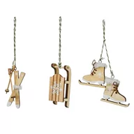 Ozdoby bożonarodzeniowe - Zawieszki drewniane z motywem zimowym - miniaturka - grafika 1