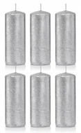 Świece - Świece ozdobne srebrne walec kokon 10/4 zestaw 6 - miniaturka - grafika 1