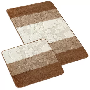 Bellatex Komplet dywaników łazienkowych bez wycięcia Bany Orion brązowy, 60 x 100 cm, 60 x 50 cm - Dywaniki łazienkowe - miniaturka - grafika 1