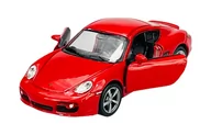 Samochody i pojazdy dla dzieci - WELLY PORSCHE CAYMAN S CZERWONY 1:34 SAMOCHÓD NOWY METALOWY MODEL - miniaturka - grafika 1