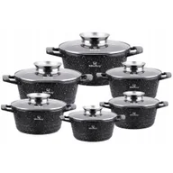 Zestawy garnków i patelni - TEMU Zestaw Garnków Kuchennych Marmurowych 12 el. Zestaw Garnków do Gotowania i Smażenia Indukcja Gaz Garnek Kuchenny Marmurowa Powłoka - miniaturka - grafika 1