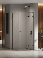 Kabiny prysznicowe - New Trendy Czarna kabina prysznicowa 100x70 prawa EXK-6187 Eventa Black Chrome - miniaturka - grafika 1