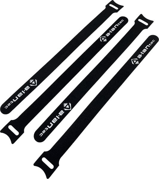Organizer Alantec Opaska rzepowa do kabli z oczkiem, długość 300mm, szer.20 mm, czarny NI062-BK