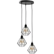 Lampy sufitowe - KET Druciana LAMPA wisząca metalowa OPRAWA industrialny ZWIS kaskada czarny KET453 - miniaturka - grafika 1