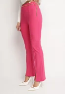 Spodnie damskie - Fuksjowe Spodnie Dzwony z Łańcuszkiem Riselda - miniaturka - grafika 1