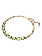 Naszyjniki - Swarovski Pozłacany naszyjnik z elementami ozdobnymi - dł. 45 cm - miniaturka - grafika 1