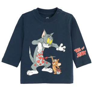 Cool Club, Bluzka chłopięca z długim rękawem, granatowa, Tom & Jerry - Bluzki dla chłopców - miniaturka - grafika 1