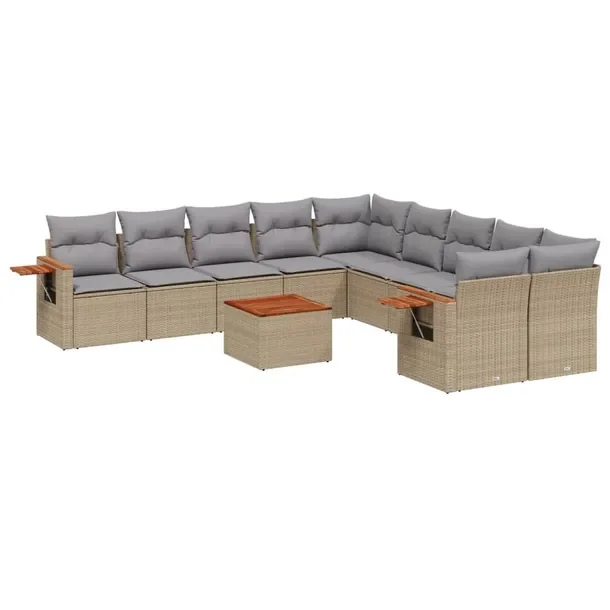 Zestaw mebli ogrodowych modułowych beżowy rattan PE 62 x 62 x 69 cm
