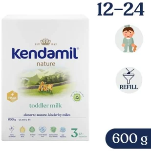 Kendamil Nature 3 HMO+ Produkt w proszku na bazie białka krowiego dla dzieci po 12 miesiącu, 600 g -> Wysyłka od 1,99 - odbiór w Żabce i DHL POP<- - Mleko modyfikowane - miniaturka - grafika 1
