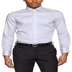 Pierre Cardin Męska koszula Cannes Natté koszula biznesowa, szary (Grau 9005), 42 PL - Koszule męskie - miniaturka - grafika 1