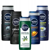Zestawy kosmetyków męskich - Nivea Men x5 żel pod prysznic męski zestaw 500ml - miniaturka - grafika 1