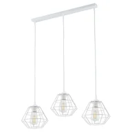 Lampy sufitowe - Biała listwa z wiszącymi, drucianymi kloszami TK 6212 z serii DIAMOND NEW - miniaturka - grafika 1