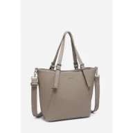 Torebki damskie - Pojemna Torebka Damska Ciemny Beż Shopper na Ramię LUIGISANTO - miniaturka - grafika 1