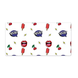 Nadruk podkładka na biurko Wiśniowe usta 90x45 cm - Podkładki na biurko - miniaturka - grafika 1