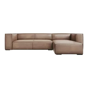 Jasnobrązowy skórzany narożnik (prawostronny) Madame – Windsor & Co Sofas - Narożniki - miniaturka - grafika 1