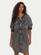 Sukienki - Roxy Sukienka jeansowa Tidal Moon ERJDD03009 Szary Relaxed Fit - miniaturka - grafika 1