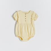 Body dla niemowląt - Reserved - Body z falbankami przy rękawach - Żółty - miniaturka - grafika 1