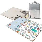 Maty piankowe - Mamabrum Dwustronna mata piankowa + torba - baśniowa kraina / zimowe miasteczko  - przedsprzedaż MATA PIANKOWA R08 - miniaturka - grafika 1