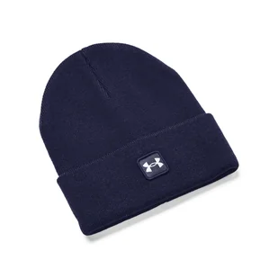 Męska Czapka zimowa UNDER ARMOUR UA HALFTIME CUFF 1373155-410 – Granatowy - Czapki męskie - miniaturka - grafika 1