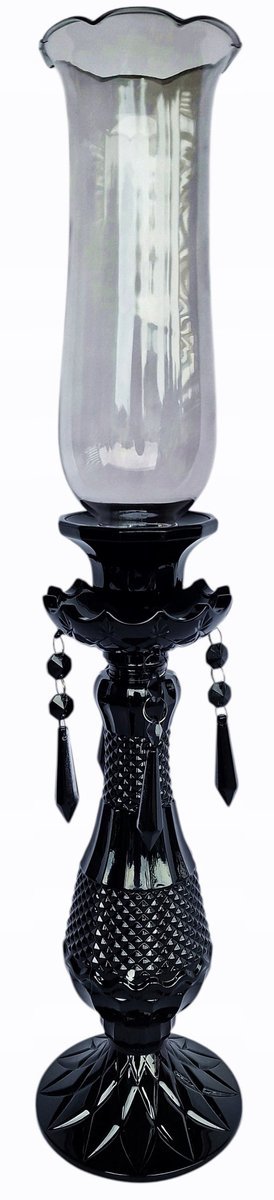 Świecznik szklany czarny 55m 2559-1-S