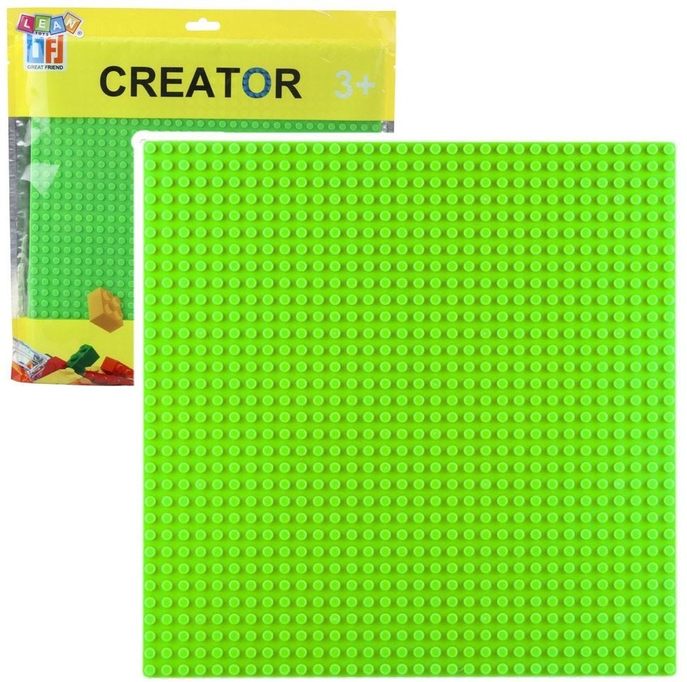 Płyta Plansza Konstrukcyjna Do Klocków Budowania Zielona 25,5x25,5 cm