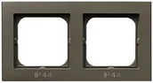 Klawisze i ramki - Ramka podwójna do łączników IP-44 czekoladowy metalik Ospel Sonata RH-2R/40 - miniaturka - grafika 1