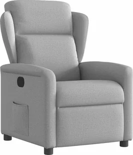 vidaXL Fotel rozkładany, szary, obity tkaniną - Fotele - miniaturka - grafika 1