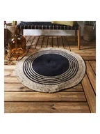 Dywany - Ethnical Life Dywan w kolorze beżowo-czarnym z juty - Ø 90 cm - miniaturka - grafika 1