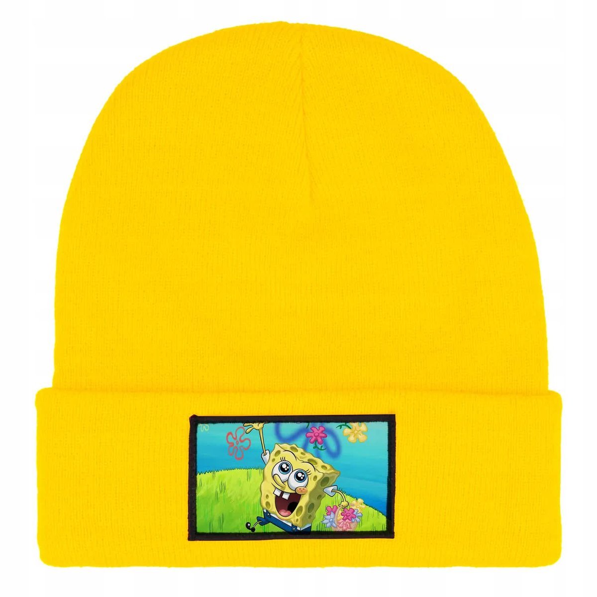 Czapka Zimowa Dziecięca SPONGEBOB HAPPY Bajka Prezent Wzory Żółta