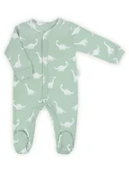 Pajacyki dla niemowląt - Niemowlęcy pajac bawełniany w dinozaury oliwkowy Nicol,r.74 - miniaturka - grafika 1