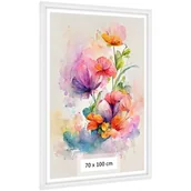 Ramki na zdjęcia - Frezowana Ramka Na Zdjęcia 70 X 100 Cm, Drewniana Rama W Kolorze Białym - miniaturka - grafika 1