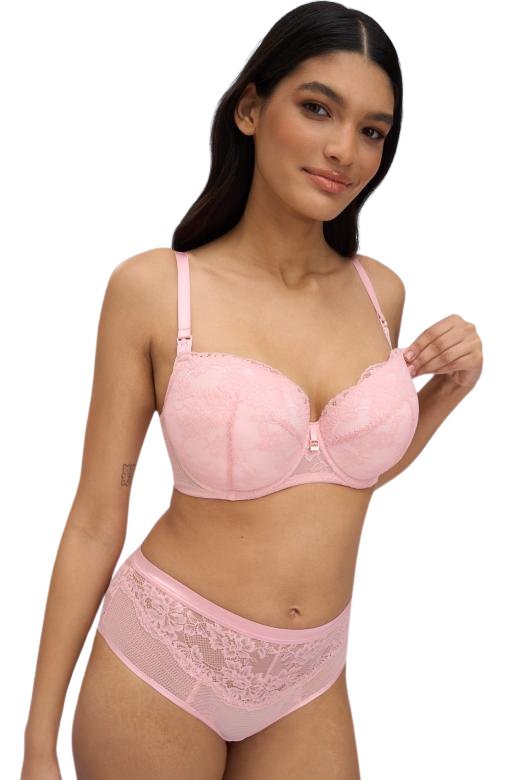 Biustonosz Alles Whisper usztywniany dla mam karmiących różowy 80D