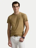Koszulki męskie - Polo Ralph Lauren T-Shirt 710671438429 Beżowy Custom Slim Fit - miniaturka - grafika 1