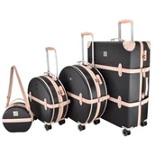 Walizki - Zestaw walizek SEMI LINE T5671-0 Czarno-różowy - miniaturka - grafika 1
