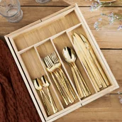 Akcesoria do sztućców - Wkład bambusowy wyposażenie do szuflady na sztućce - miniaturka - grafika 1