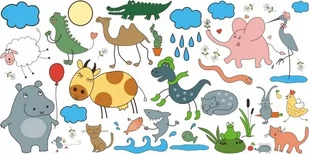 Naklejki dla dzieci mat Zwierzaki Dziwaki 4, 120x60 cm - Naklejki na ścianę Naklejki dla dzieci mat Zwierzaki Dziwaki 4, 120x60 cm - Naklejki na ścianę - miniaturka - grafika 1