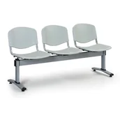 Inne meble biurowe - B2B Partner Ławka do poczekalni plastikowa VERONA - 3 siedziska, szary 479068 - miniaturka - grafika 1