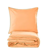 Pościel - Pościel Basic 220X200 Morela Lamówka Butelkowa Zieleń - miniaturka - grafika 1