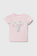 Koszulki dla dziewczynek - Guess t-shirt niemowlęcy kolor różowy - miniaturka - grafika 1