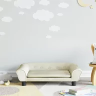 Meble do sypialni - vidaXL Sofa dla dzieci, kremowa, 70x45x26 cm, aksamit - miniaturka - grafika 1