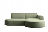 Narożniki - Sofa w kształcie L Modena narożnik tkanina Poso jasnozielony prawy - miniaturka - grafika 1