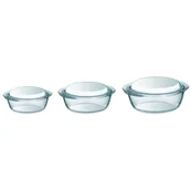 Formy do ciast - Wegter Pyrex 3-częściowy zestaw naczyń do piekarnika, szkło, 912S637/6142 (527769) - miniaturka - grafika 1