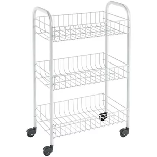 Metaltex Wózek kuchenny z 3 koszykami Siena, biały Metaltex - Wózki kuchenne - miniaturka - grafika 1