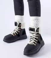 Botki damskie - Czarne workery na masywnej platformie Rodrigo-39 - miniaturka - grafika 1